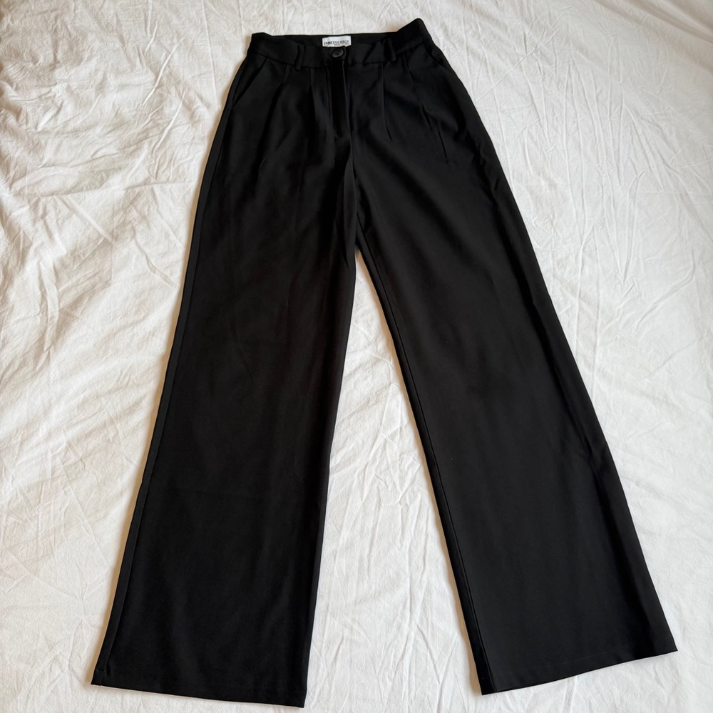 Princess Polly Black Pleated Trousers